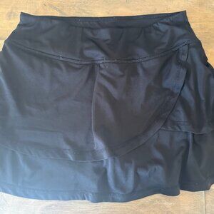 Exertek Black Ruffled Layered Activewear Skort   8519